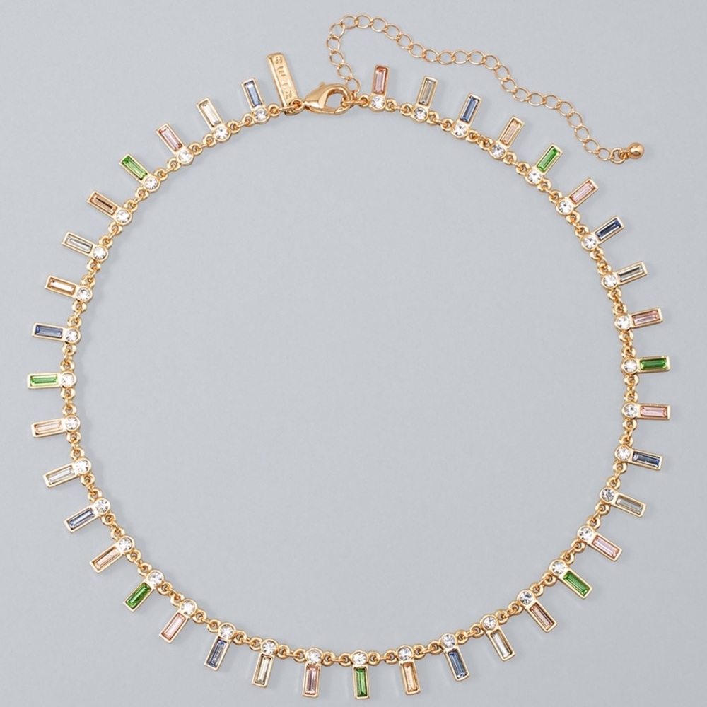WHBM MULTICOLORED BAGUETTE STATION NECKLA…